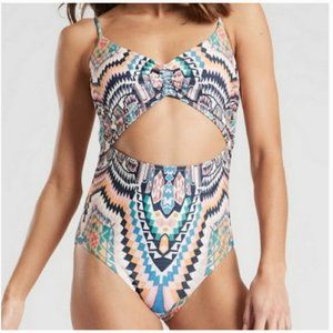 Athleta Desert Geo Cutout One Piece (Petite Small) NWOT